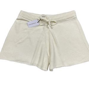 NWT We Wore What Pull On Sweater Shorts Women XL Cozy Stitch Cream Ivory Comfort